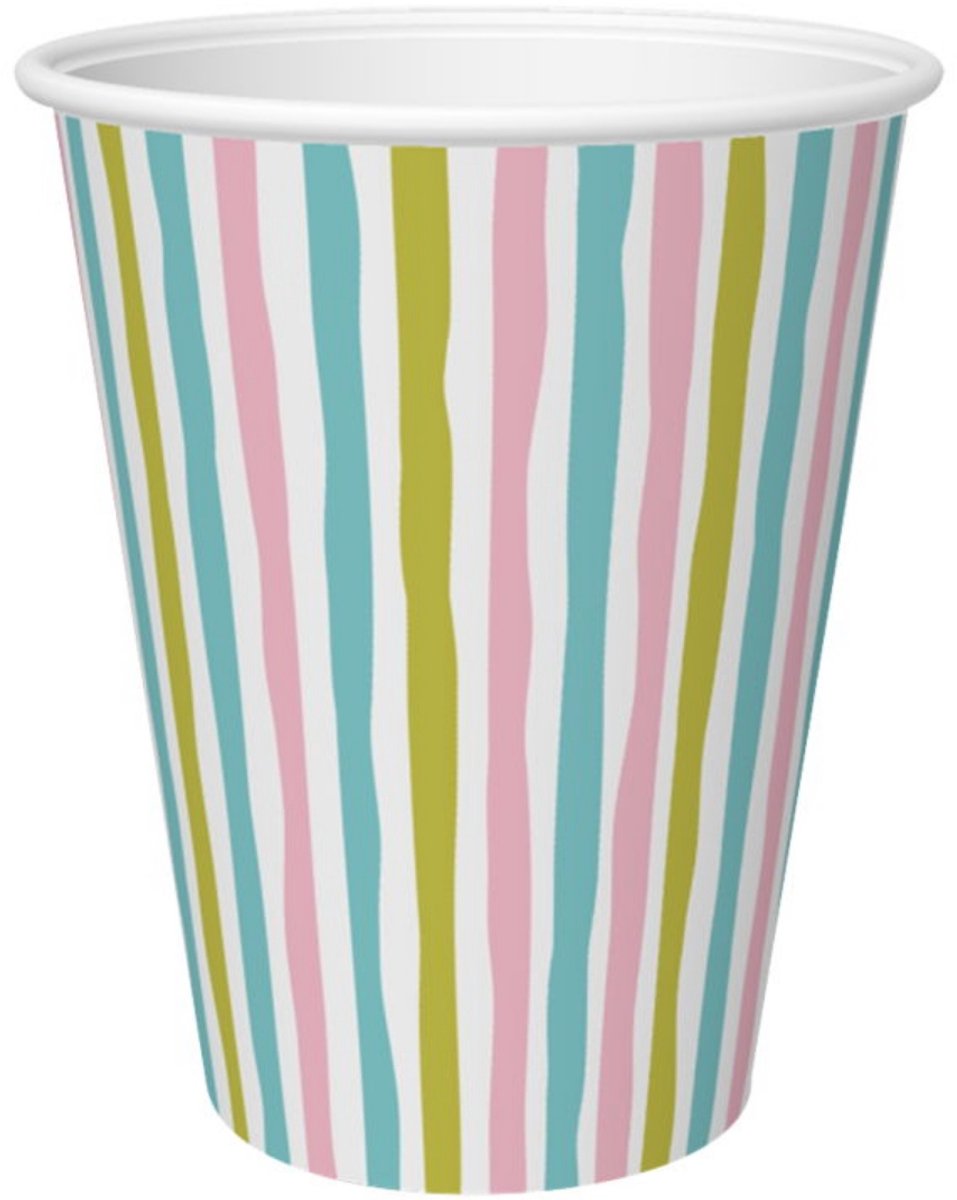 Duni Papieren Bekers Stripes 24 Cl 10 Stuks