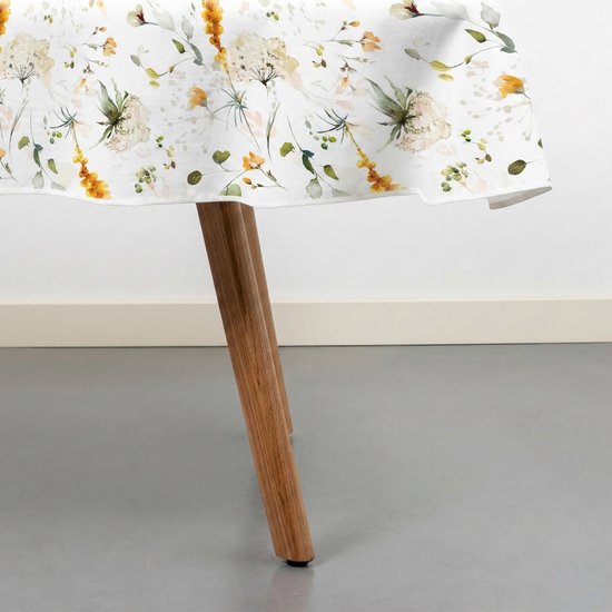Nappe ronde Raved - Fleurs sauvages 140 cm ø - Jaune - Polyester - Déperlante
