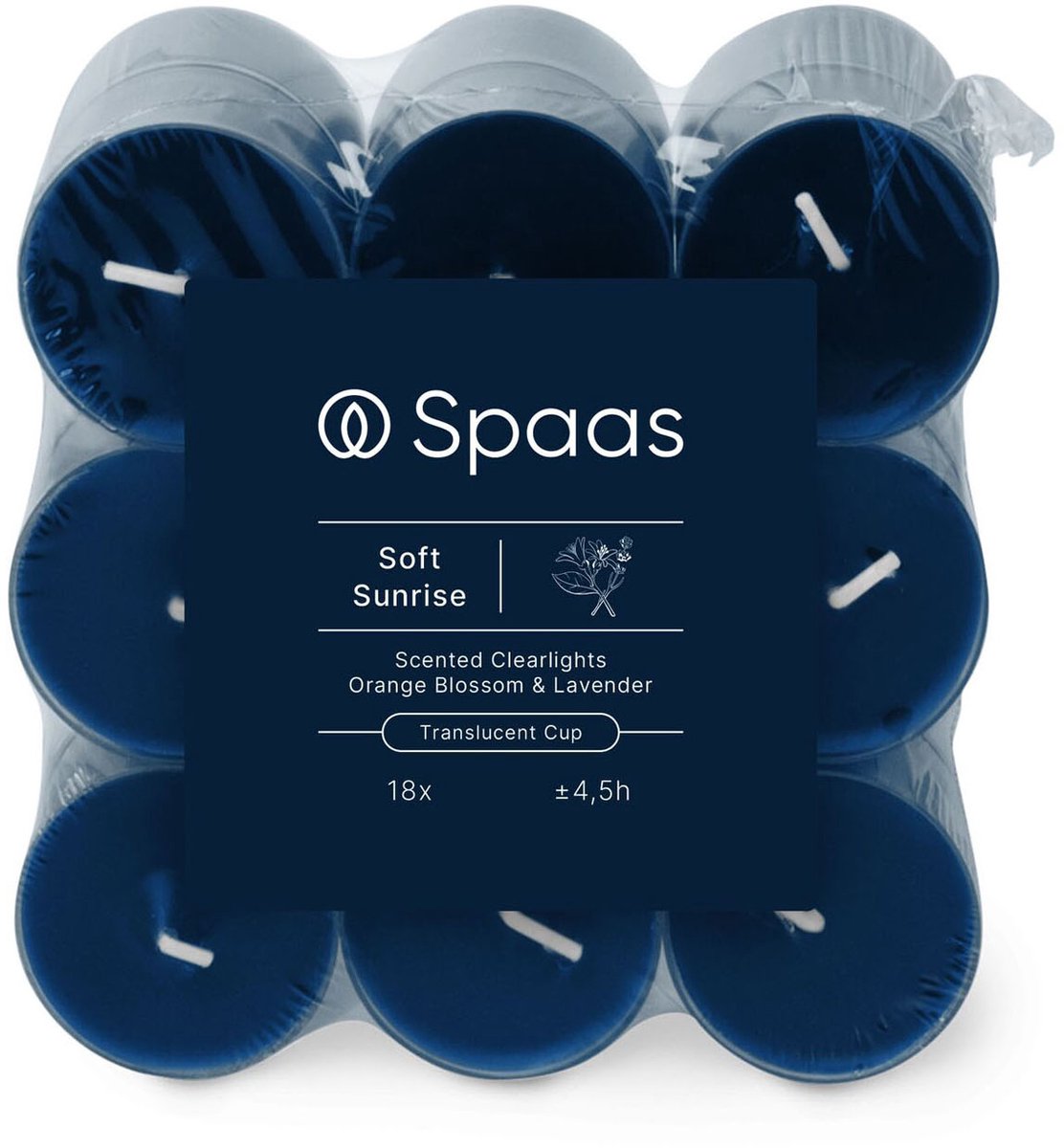 SPAAS Geurende Clearlights - Blokverpakking x18 – Soft Sunrise – 4,5 uur onbekend