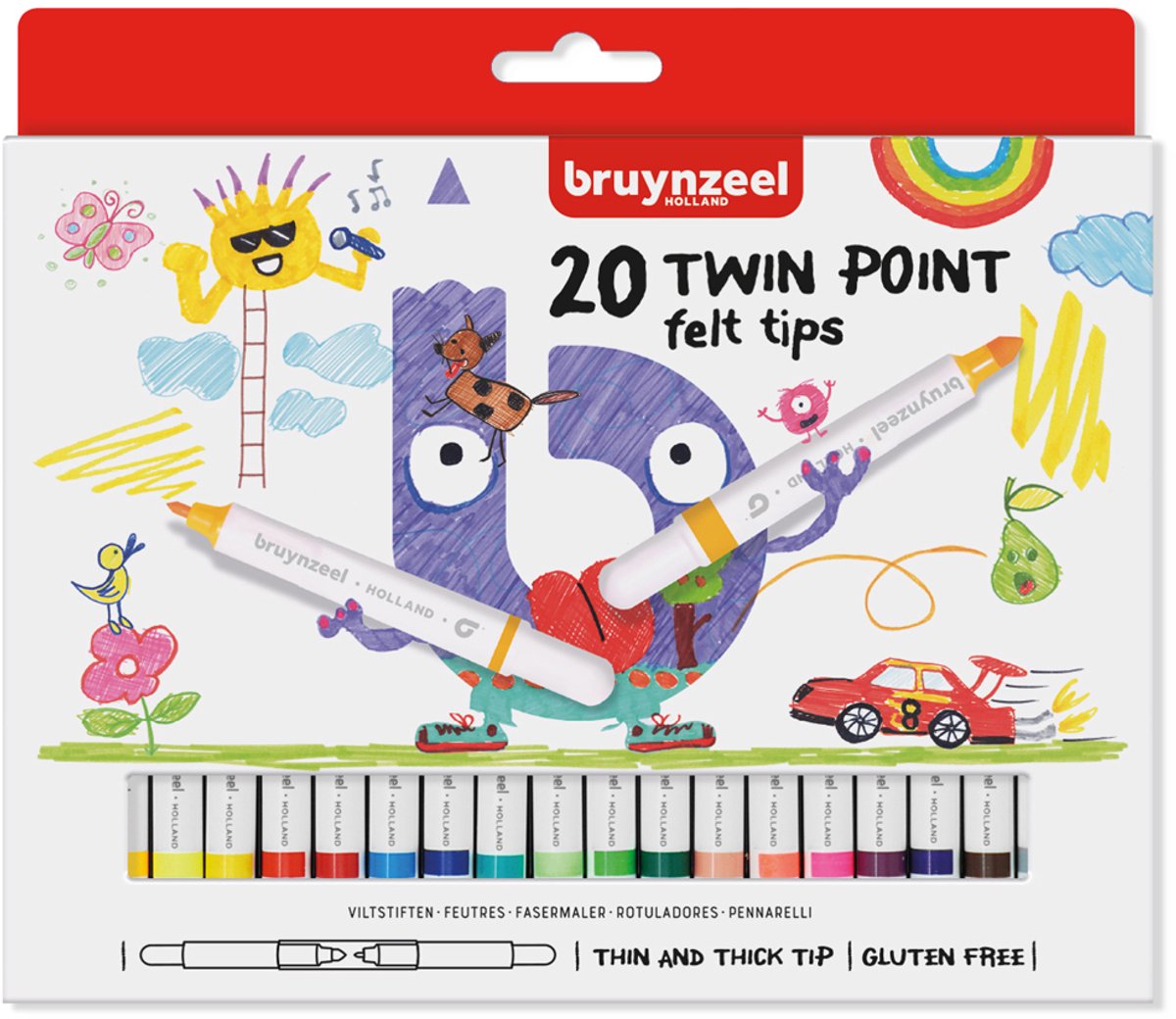 Bruynzeel Kids Twin Point viltstiften set 20 — afbeelding 8