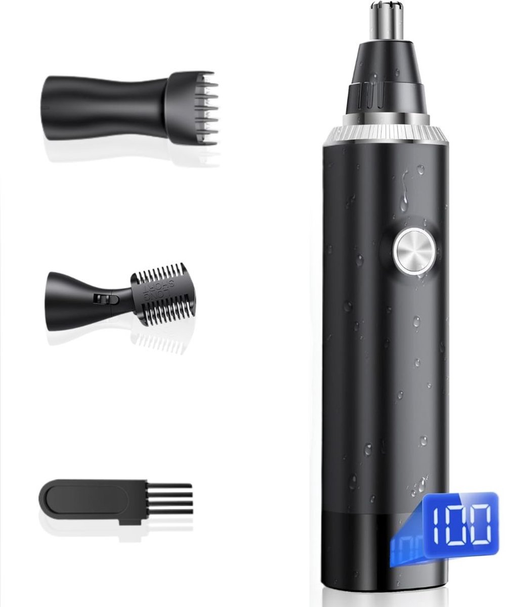CLVP® Wenkbrauw Trimmer - Precisietrimmer - Neushaartrimmer - Oortrimmer - Waterdicht - Oplaadbaar - Zwart
