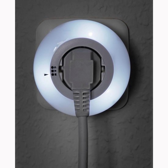 LED Nachtlamp - Oriëntatielamp Stekker - Donker Navigeren - Geïntegreerd Stopcontact - 7x8 cm - Wit — afbeelding 3