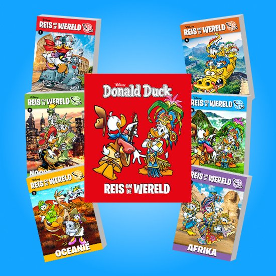 Donald Duck Wereldreis Pocket Box - Box met 6 Wereldreis Pockets