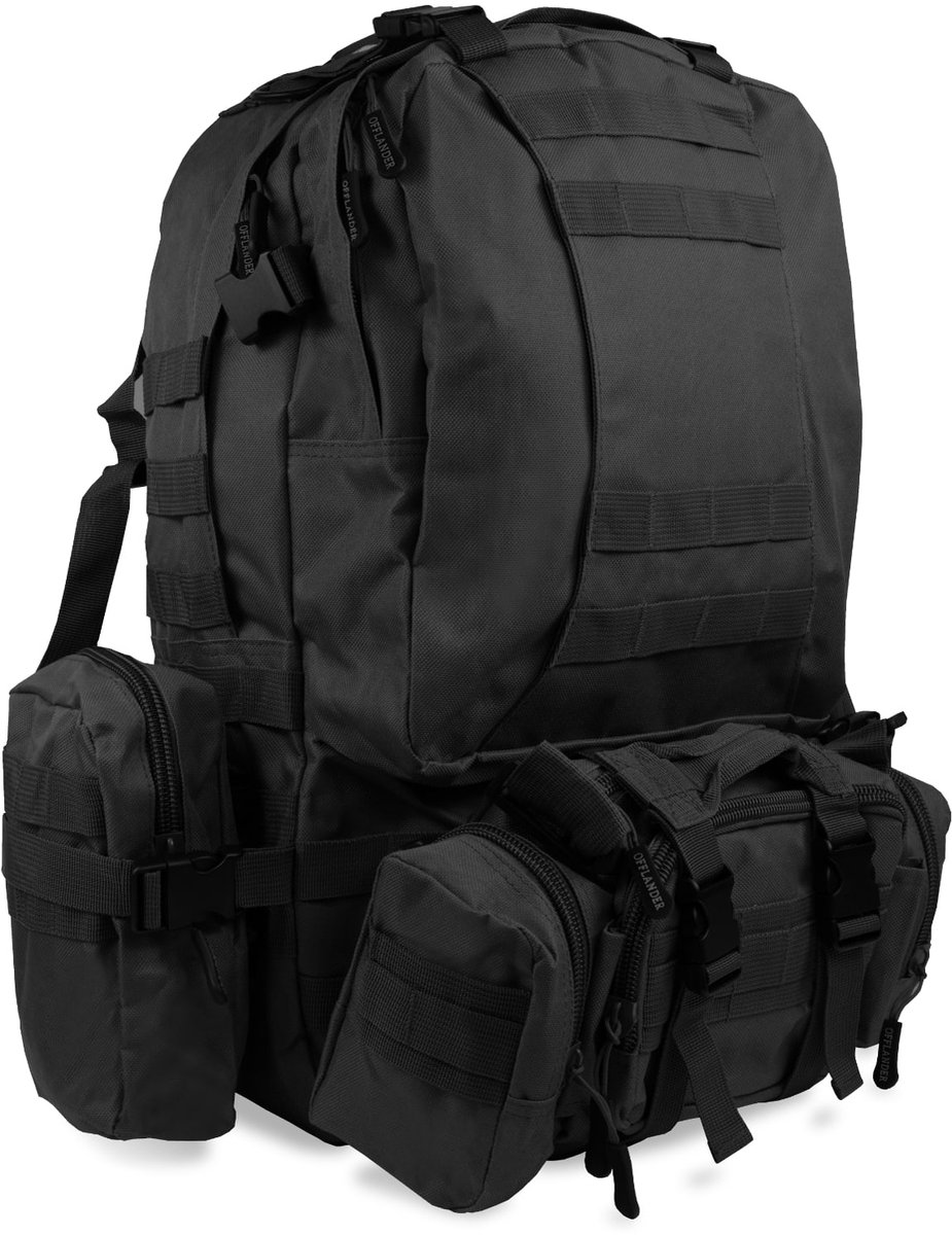 Offlander Survival Combo - Rugzak - 38L - Zwart - Waterdicht
