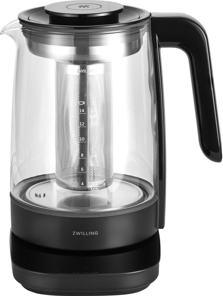 Glazen Waterkoker - Thee Maker - Thee Zetten - Met Thee Inzetstuk - 17 Liter - Zwart