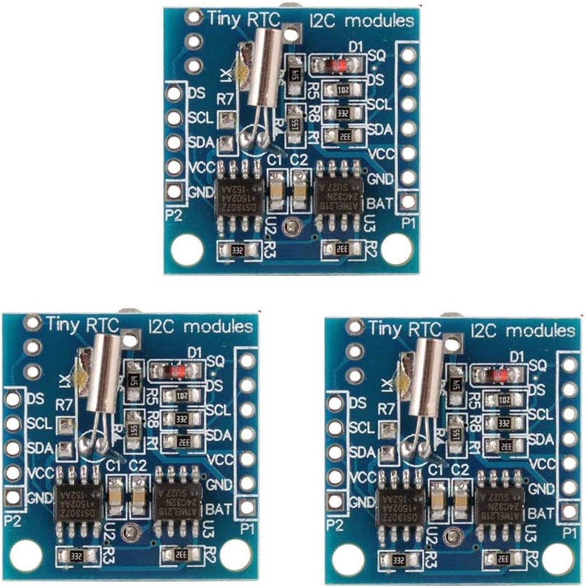 Real Time Clock Module - DS1307 Module - Projecten - I2C Interface - 3 Stuks