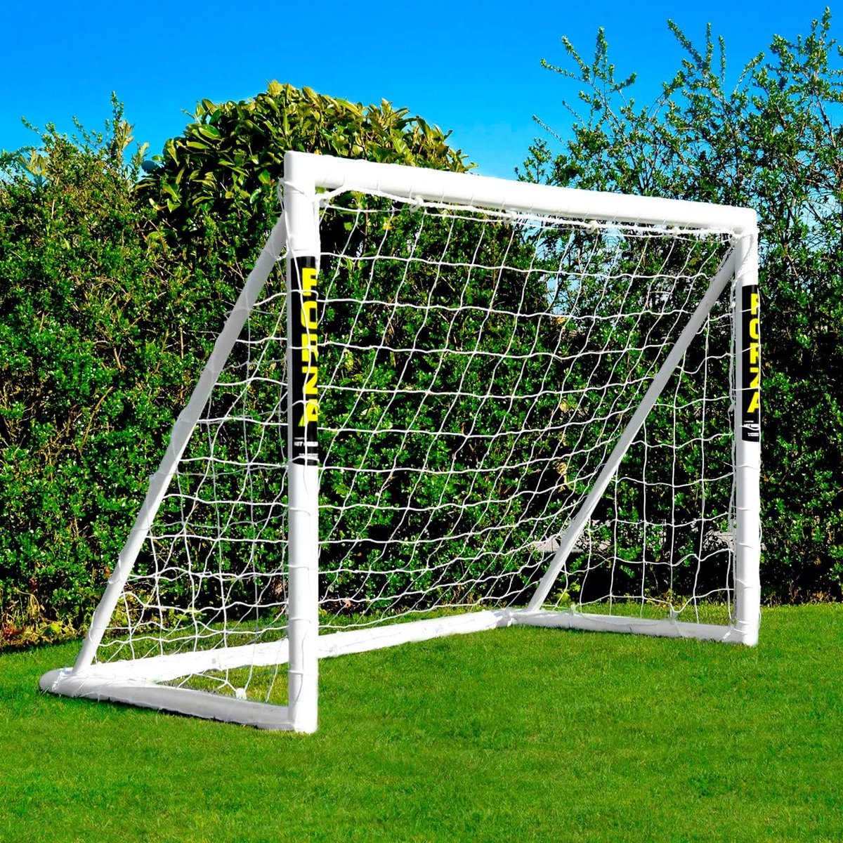 Kindervoetbaldoel - Trainingsdoel - Buiten sporten - Lichtgewicht en weerbestendig - 18 x 12 meter - Wit