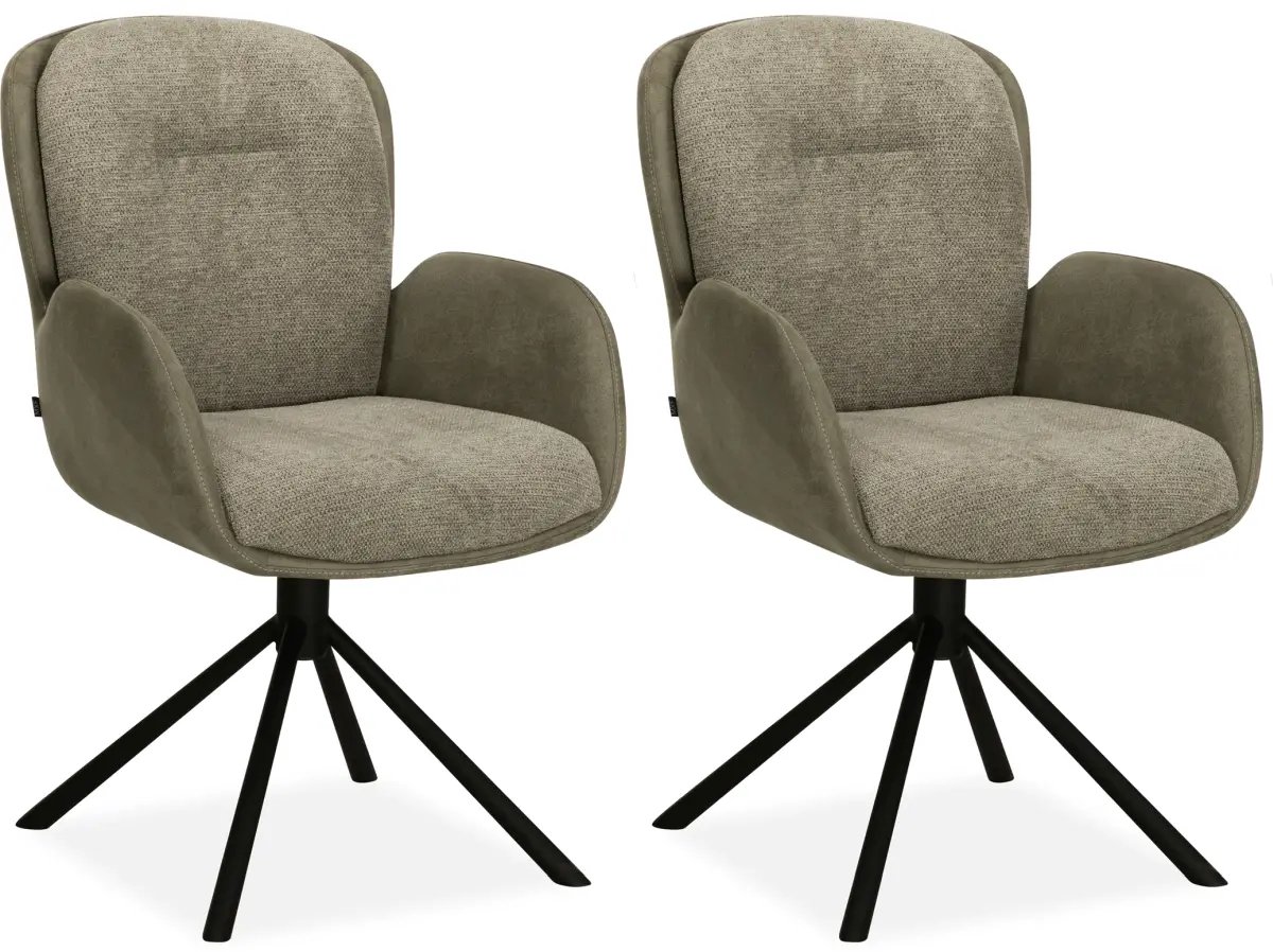 MX Sofa - Eetkamerstoel Longford - Sage (set van 2 stoelen)