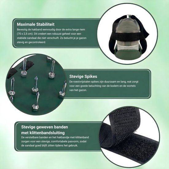 KanFix Gazonbeluchtingssandalen - Gazonbeluchter - Gazonpriksandalen - Gazonverluchter - Verticuteerder - Inclusief Handleiding & 2 Extra Gespen van KanFix — afbeelding 5