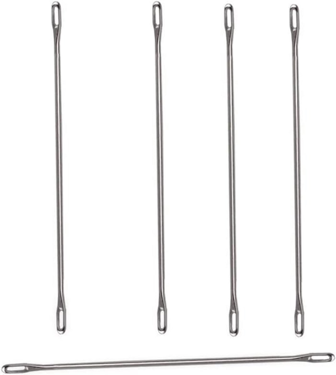 Breimachine Naalden - Transfer Naald - Breien - Dubbel Oog - 9cm - Zilver