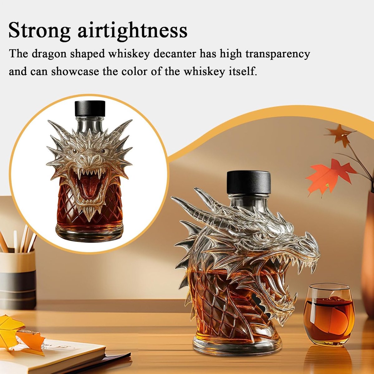 Glazen Whisky - Water Karaf - Kristalglas Look Whiskey Fles - Karaffen - voor Sterke Drank - Geschikt voor Sterke Drank, Decoratie voor De Thuisbar en Tafeldecoratie voor Feestjes - Decoratief - Perfect Cadeau — cadeau in Koken & Dineren - foto 2