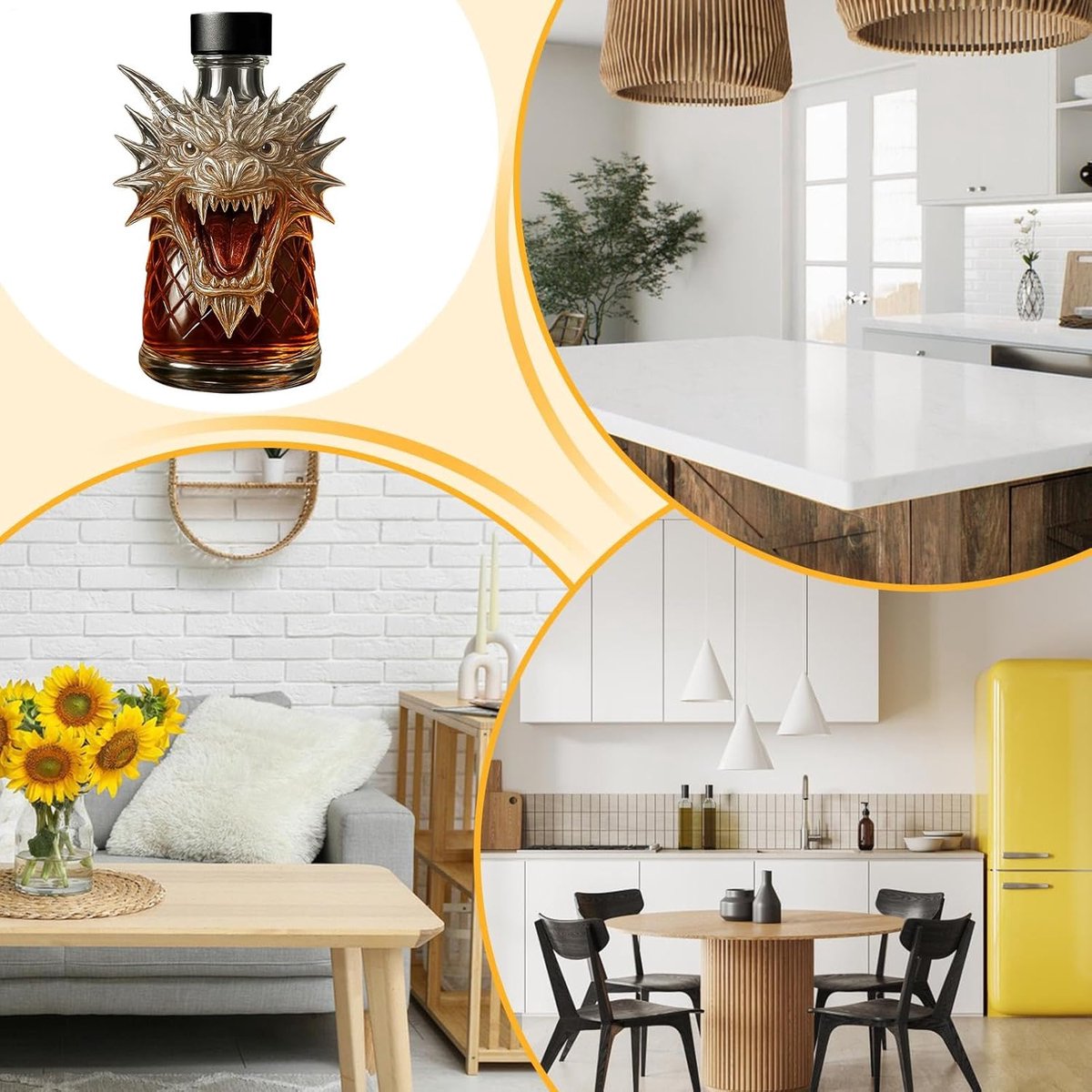 Glazen Whisky - Water Karaf - Kristalglas Look Whiskey Fles - Karaffen - voor Sterke Drank - Geschikt voor Sterke Drank, Decoratie voor De Thuisbar en Tafeldecoratie voor Feestjes - Decoratief - Perfect Cadeau — cadeau in Koken & Dineren - foto 4