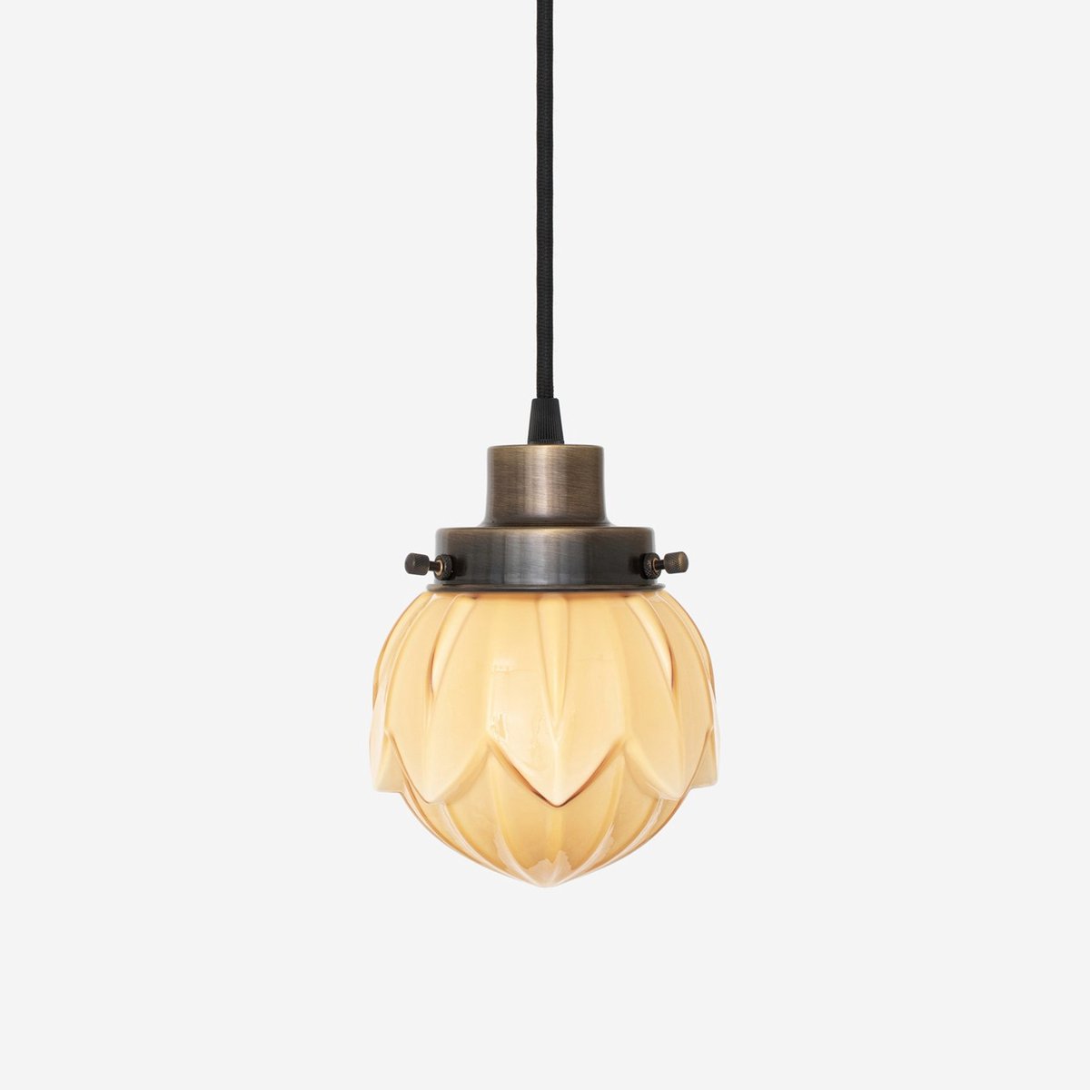 Coloured by Art Hanglamp aan snoer Lotus Sunny 20's Brons - Art Deco Trade Zachtgeel