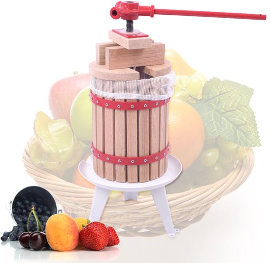 ACXIN Manuele Fruitpers met Gietijzeren Hendel - Mechanische Saftpers met Persdoek, Geschikt voor Appels, Bessen en Wijnbereiding, Capaciteit 6L van ACXIN — afbeelding 3