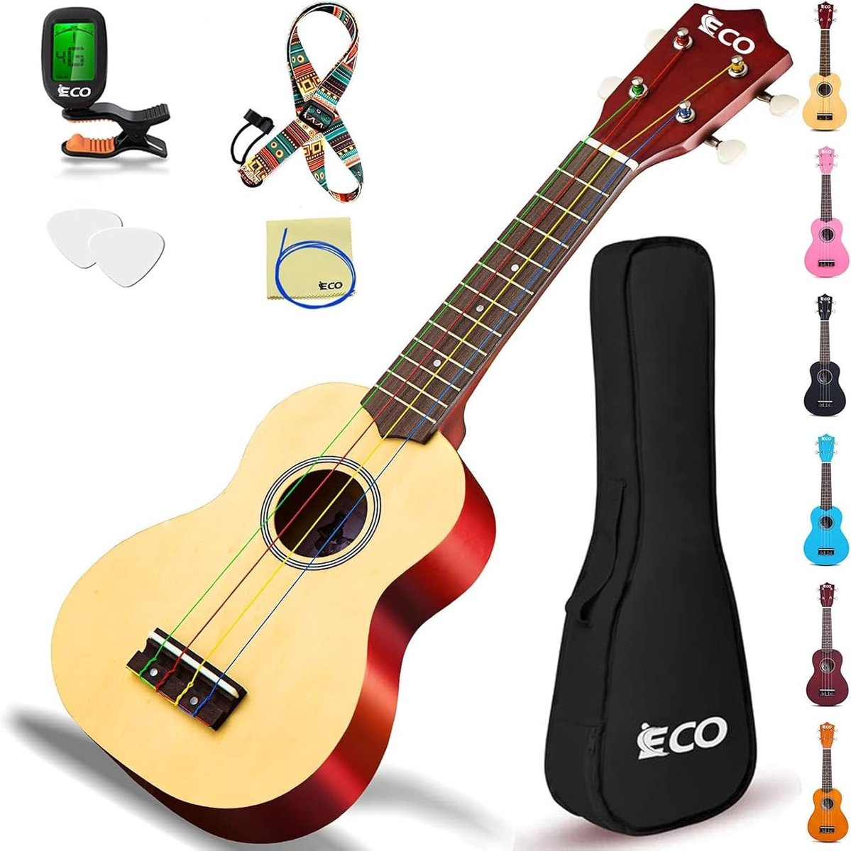 Sopraan Ukelele - Beginnerskit - Muziek Leren - Alles Inclusief Set - 21 Inch
