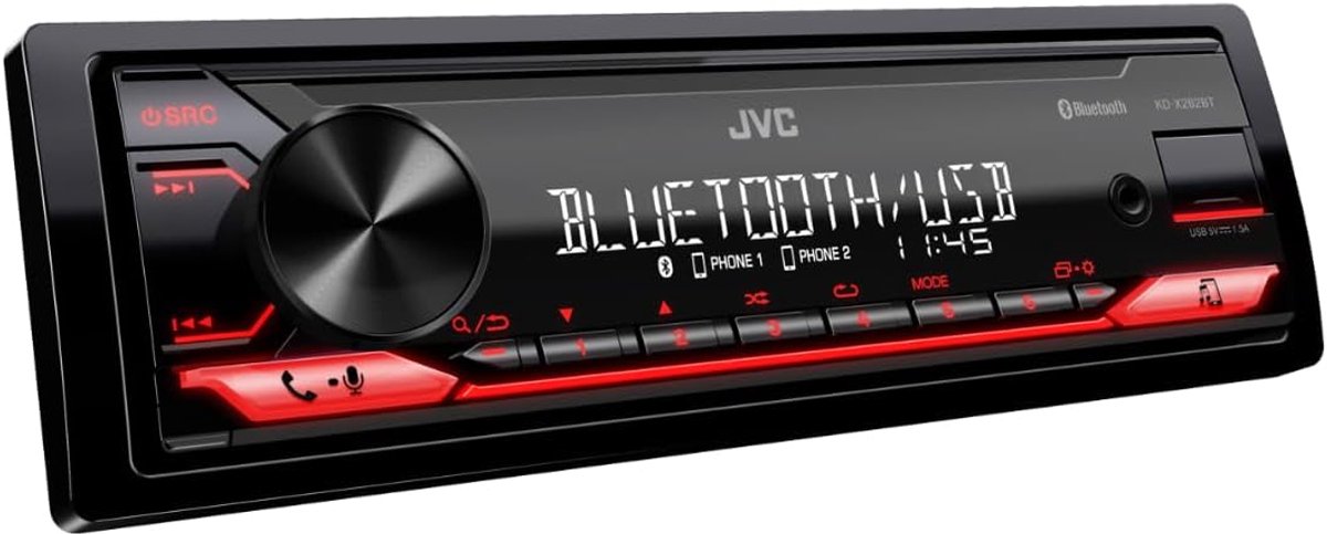 Digitale Media Receiver - Autoradio - Muziek Streamen - Cd-loos Ontwerp - 1DIN Formaat - Zwart