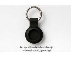 24Tracked - AirTag Sleutelhanger - Android houder - ZWART - Airtag Houder - Airtag Hoesje - Geschikt voor Apple Airtag en Android Tag - Siliconen - Smart tag - Smarttag - Keychain - voor sleutels - ideaal voor dier, tas, sleutels, koffer, vakantie