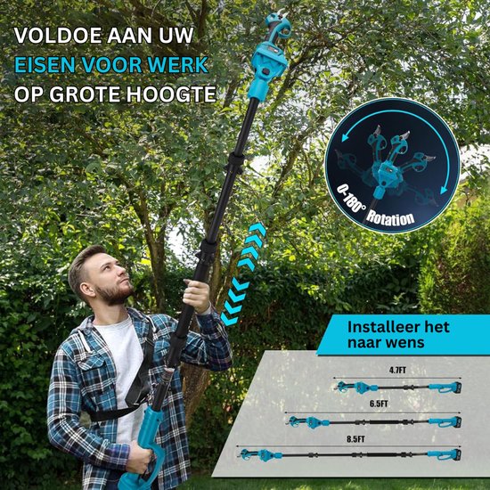 CLVP® Snoeischaar met accu - Takkenschaar - Heggenschaar elektrisch van Merkloos	 — afbeelding 2
