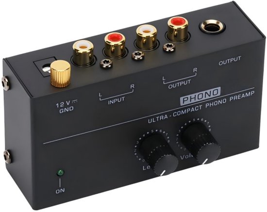 Delmark Phono Preamp - Voorversterker voor Platenspelers - RCA uitgang - RIAA Equalisatie - Met Volume- & Level-control — afbeelding 2