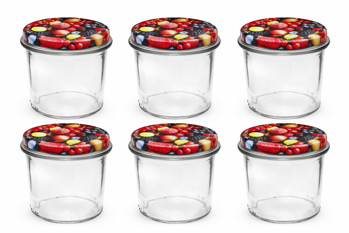 Jampotten - inmaak - glazen potten 346 ml met twist-off deksel (Bessen) 6 stuks