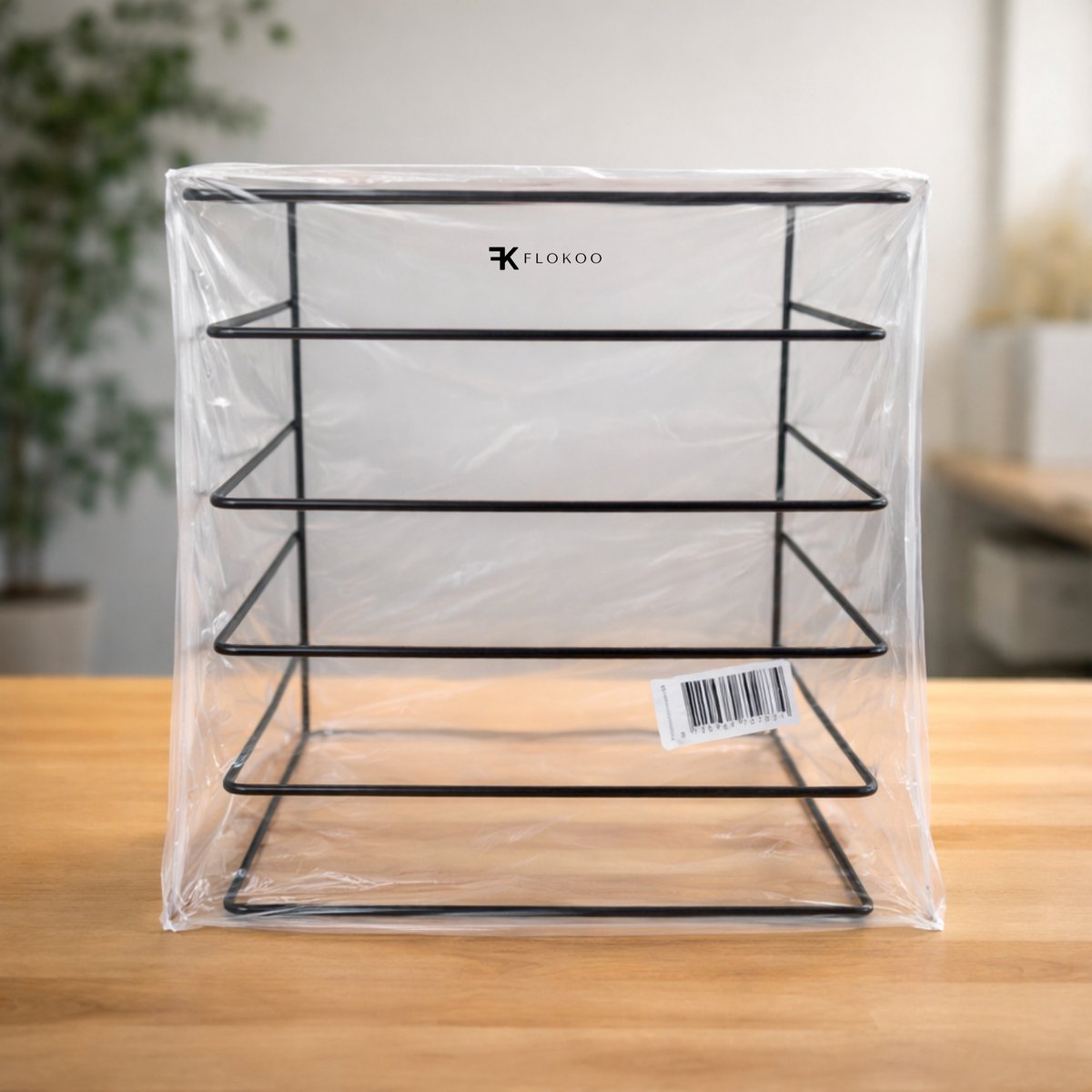 Flokoo - Lp Opbergsysteem - Zwart Met Hout - Lp Kast - Lp Houder - Lp Opbergrek
