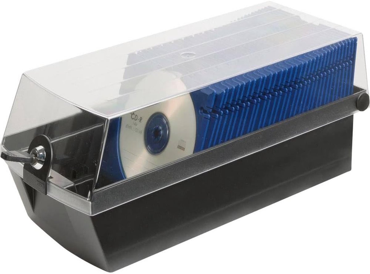 CD DVD Box - Opslag Media - Veilig Opbergen - Afsluitbaar Slot - 60 Media Capaciteit - Zwart