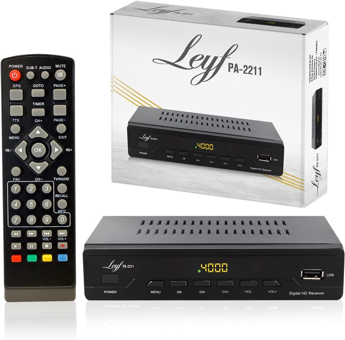 Digitale TV Ontvanger - Ether Tuner Decoder - Kanalen Ontvangen - Full HD 1080p Resolutie - Compact Design - Zwart