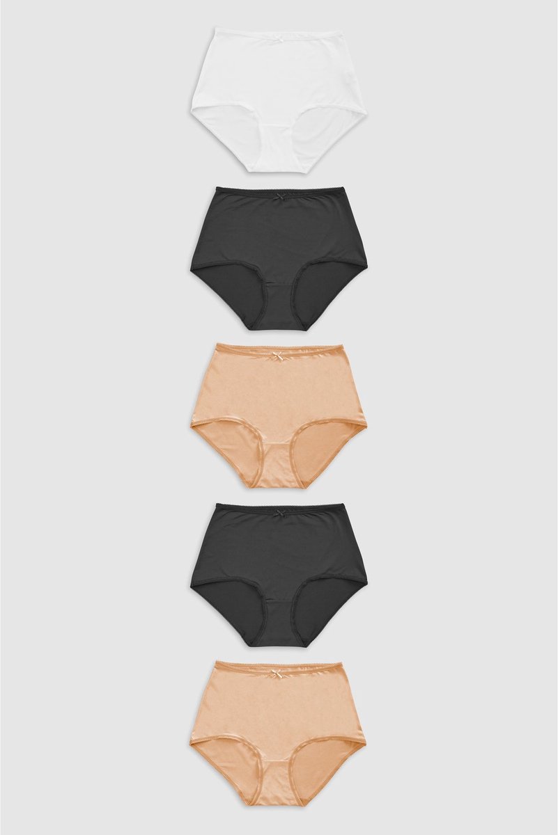 Next - Dames - Set van 5 slipjes van microvezels - Zwart