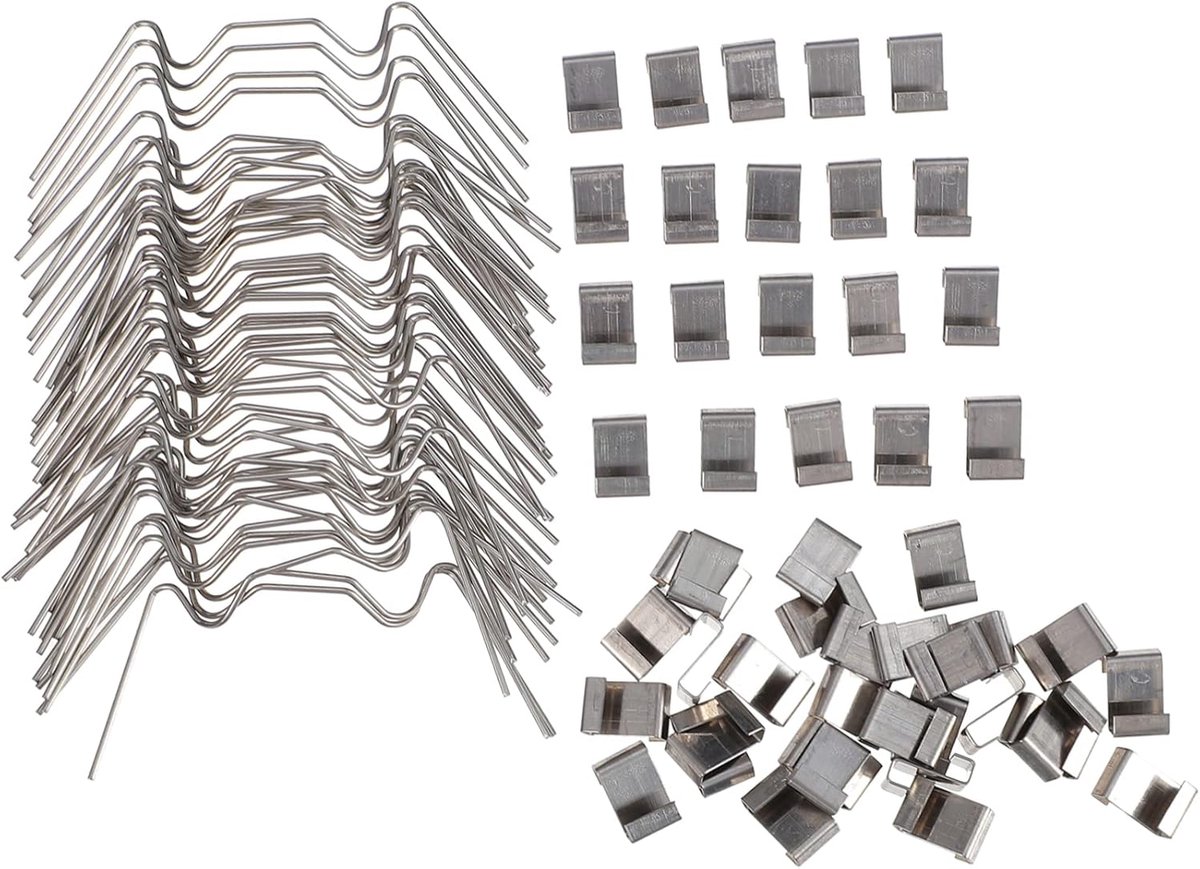 Kweekkas Clips - Glasbevestiging - Kas Onderhoud - Roestvrij Staal - 8x3cm - Zilver
