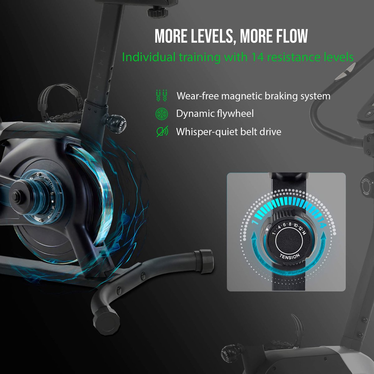 Christopeit Hometrainer Active met magnetische rem, 14 - afbeelding 2