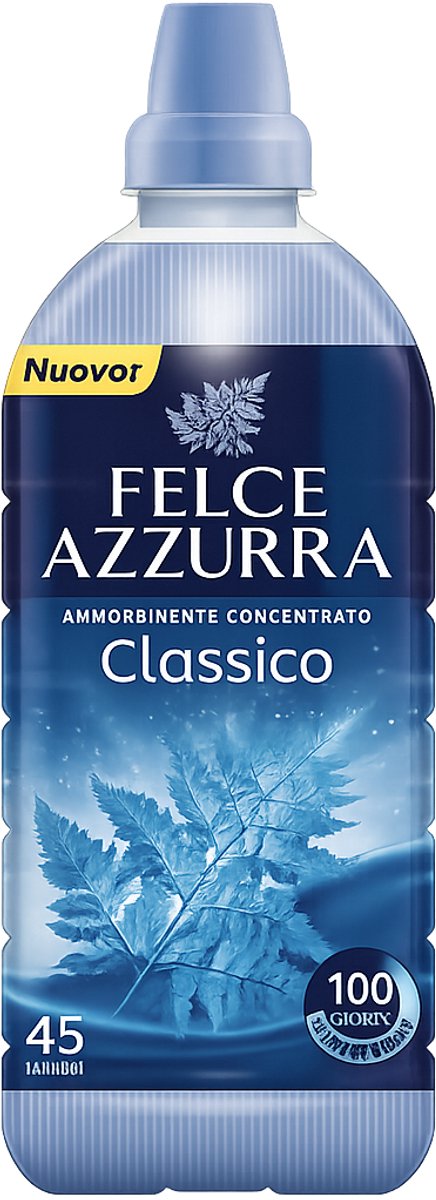 Felce Azzurra Wasverzachter Classico 900ml – Geconcentreerd – 45 Wasbeurten – Langdurige Frisse Geur – Italiaanse Wasverzachter voor Zacht Wasgoed