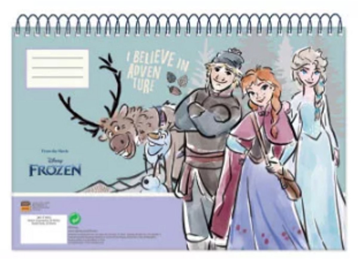 Disney Frozen Adventure A4 Spiraal Schetsboek 30 Vellen