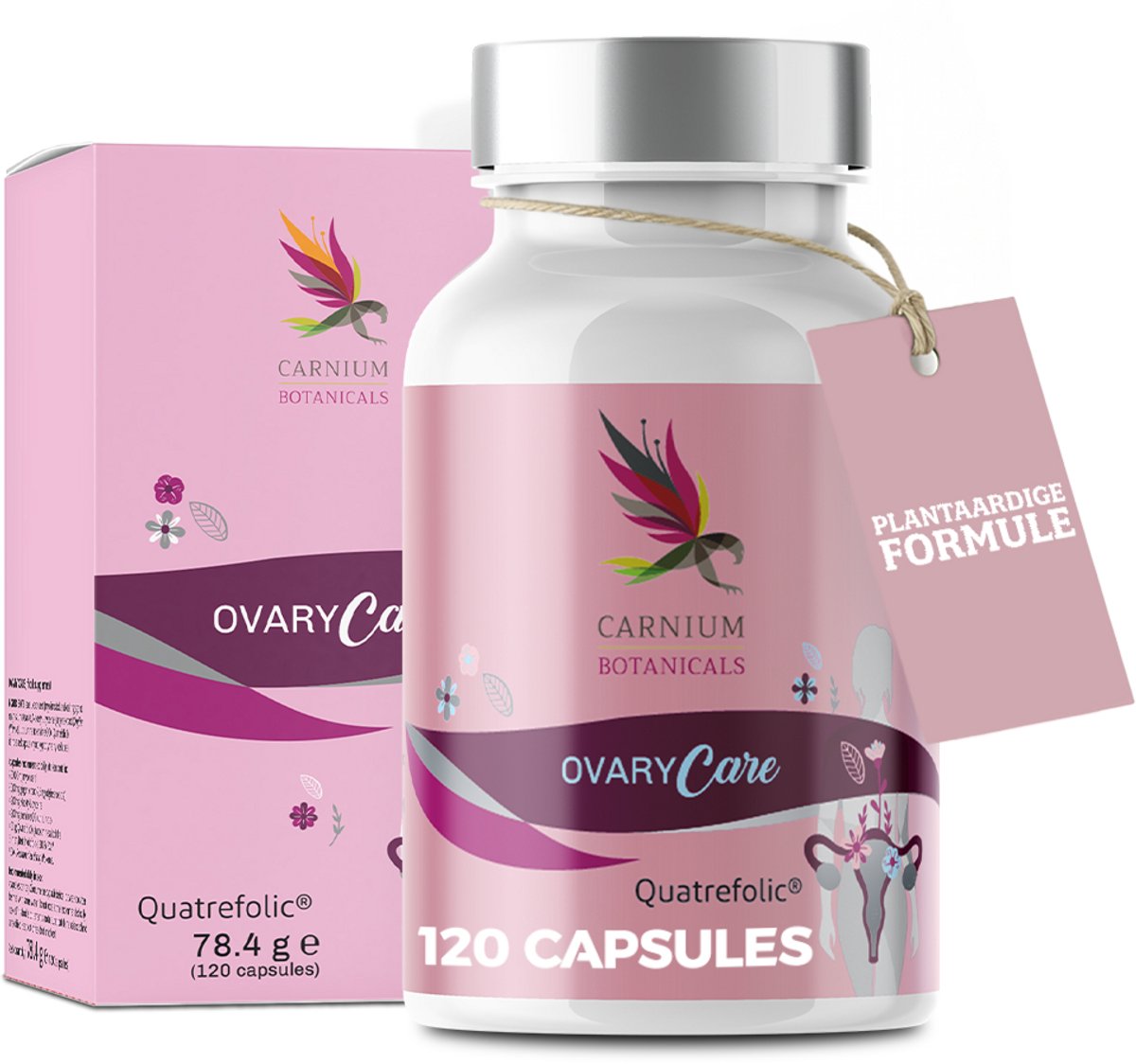 Carnium Botanicals Ovary Care Hormoonbalans voor Vrouwen Supplementen - Met Myo-Inositol, Co-enzym Q10 & Quatrefolic® - 120 Capsules - 30 Dagen