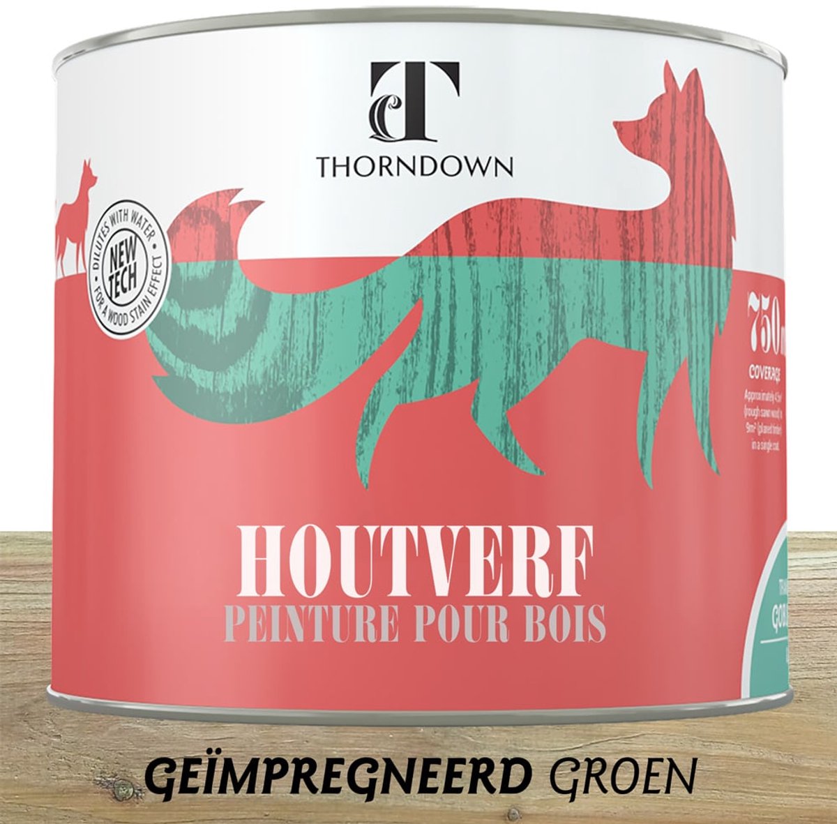 Thorndown Houtverf Ecologisch geimpregneerd groen - Eco vriendelijk - Voor binnen en buiten - Waterbasis - 2,5 liter