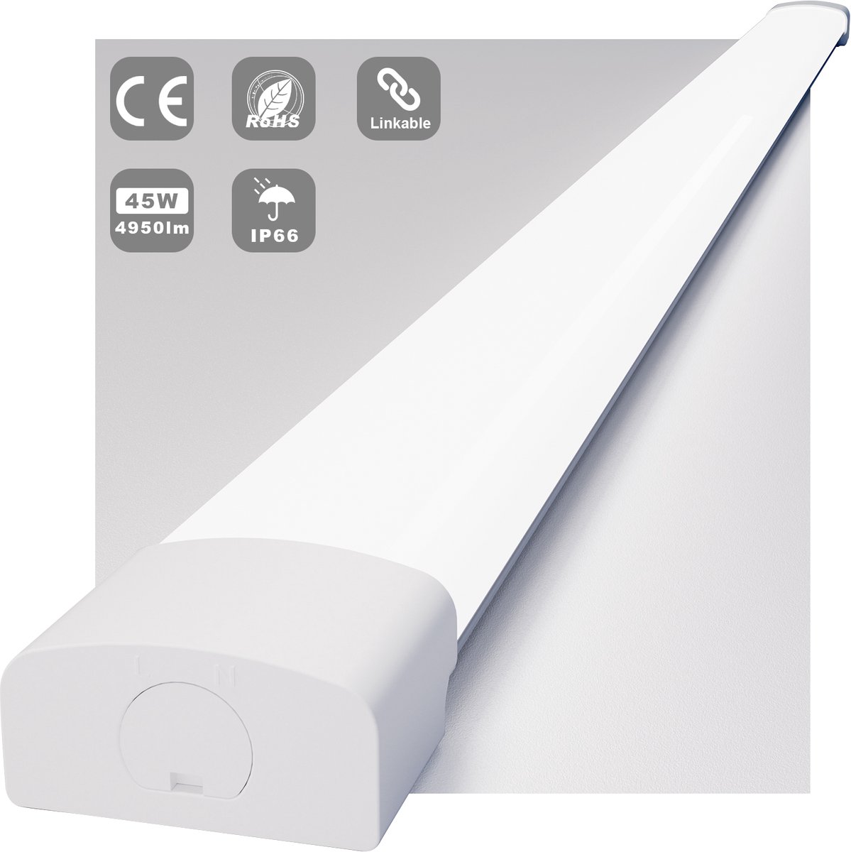 MODLICHT - LED Batten 150 cm 45W 5000K 5000LM - Daglicht wit - LED TL Armatuur - Voor werkplaats, schuur en als onderbouwverlichting