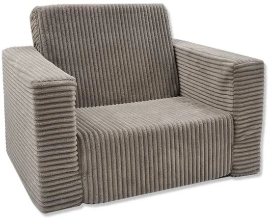 Kinderstoel Zitbank Opvouwbaar Zachte Puf voor Kinderen, Multifuntionele Relaxstoel en Matras, beige van Merkloos — afbeelding 2