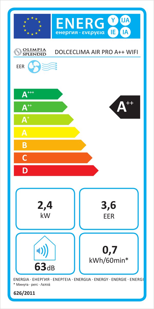 Olimpia Splendid Dolceclima 02143 Mobiele Airconditioner A++ - afbeelding 2