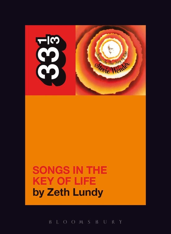 Boekomslag: "Songs In The Key Of Life" door Zeth Lundy, met een cirkelvormige afbeelding van Stevie Wonder.
