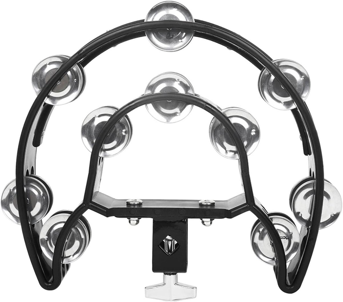 Hi Hat Tamboerijn - Percussie Accessoire - Muziek Begeleiding - Roestvrij Staal - 25.5cm - Zwart