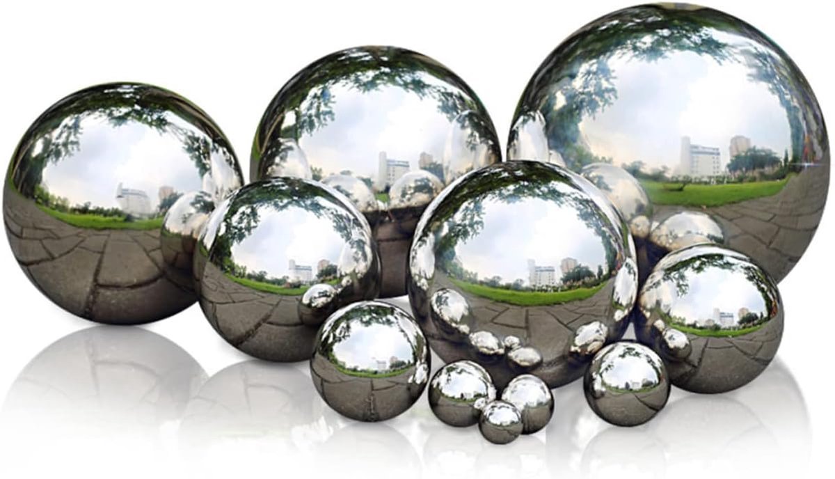 Tuinbol - Spiegelbol Decoratie - Tuin Kantoor Decoratie - Hol Gepolijst - 120 mm - Chroom