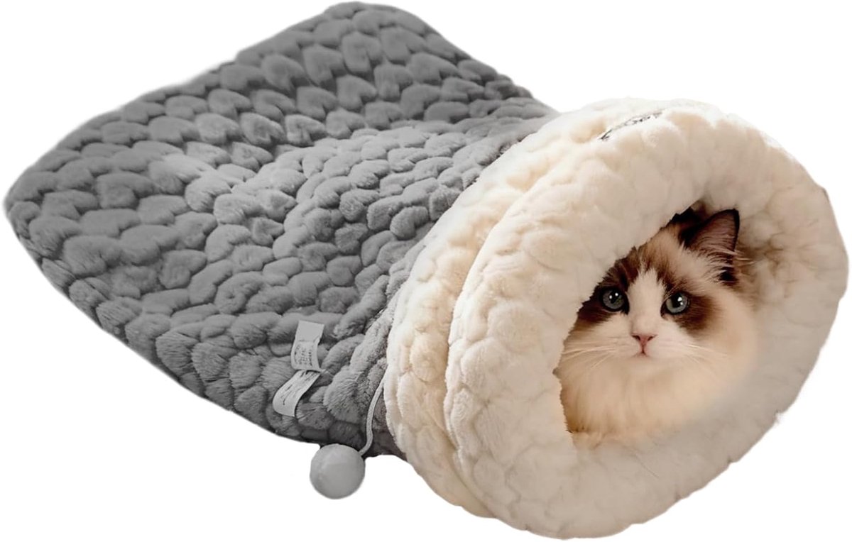 Dierenmand - Knusse Mand - Winter Warmte - Zacht Pluche Materiaal - 44x37cm - Grijs