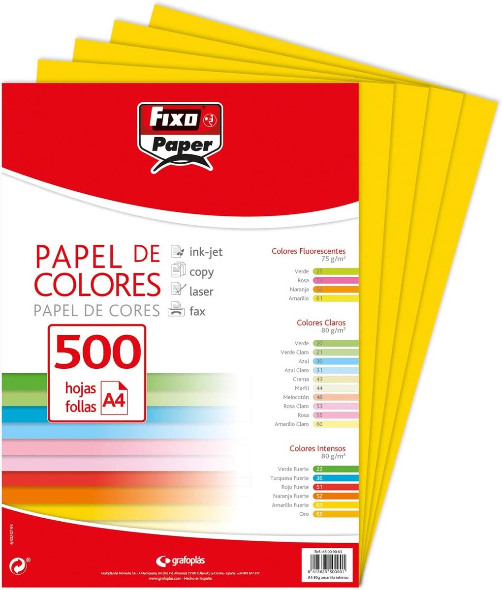 Papier Vel - Kopieerpapier Printerpapier - Knutselen Notities Printen - Intens Geel - A4 80 grams