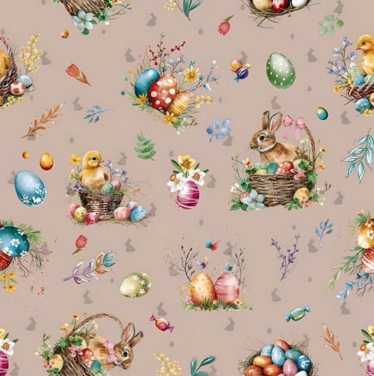 Tafelzeil - afwasbaar tafelzeil - pasen/paasfeest/paasei - op koker geleverd - 250x140cm