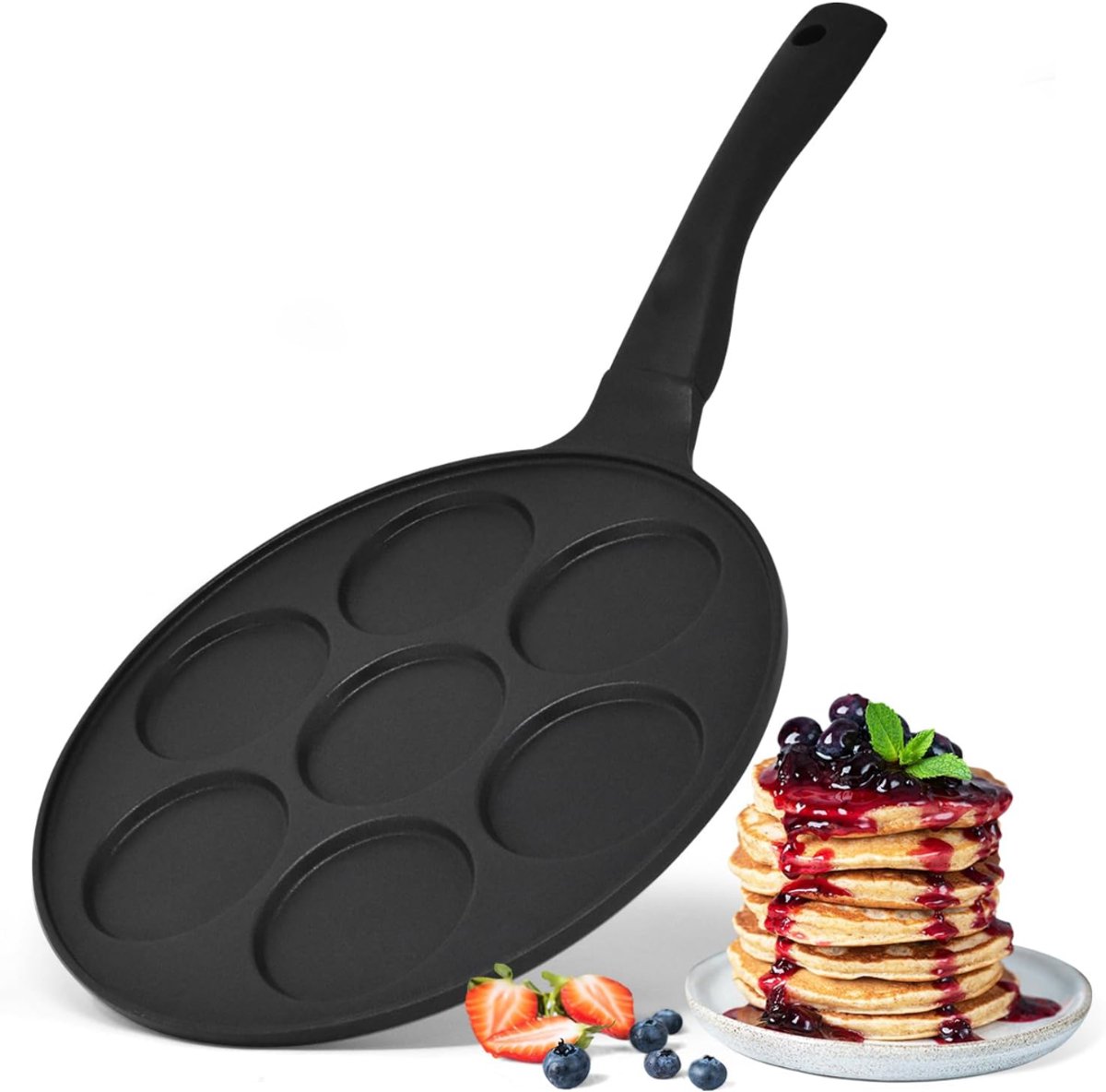 SVN® Poffertjespan - Poffertjespannen - Poffertjespan Electrisch - Zwart - 27cm x 20cm x 2cm;100 g