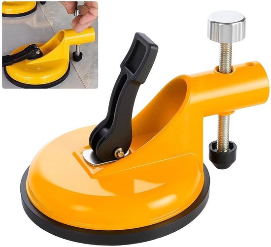 Niveleur à ventouse – Positionneurs réglables en hauteur – Outil de nivellement des plans de travail – Équipé de ventouses – Outil d'étalonnage pour plans de travail, sols et carreaux – Jaune – Emballage 1 pièce