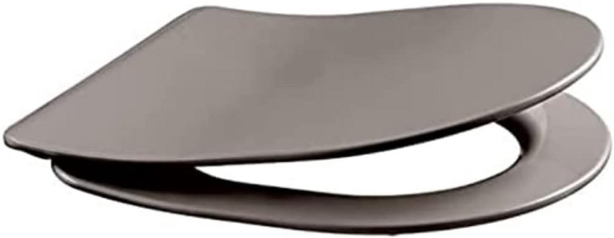 Toiletbril - WC bril - Badkamer Renovatie - Softclose mechanisme - D-vorm - Grijs