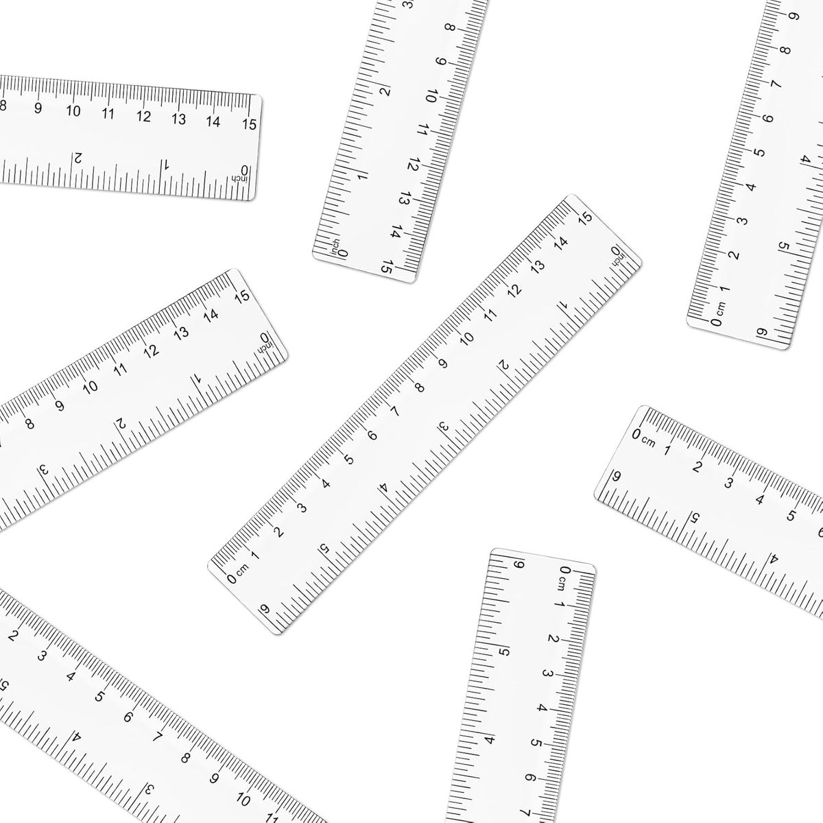 Linialenset 15 cm - Meetinstrumenten Set - School Kantoor - Dubbele Schaal Meting - 25 Stuks - Transparant