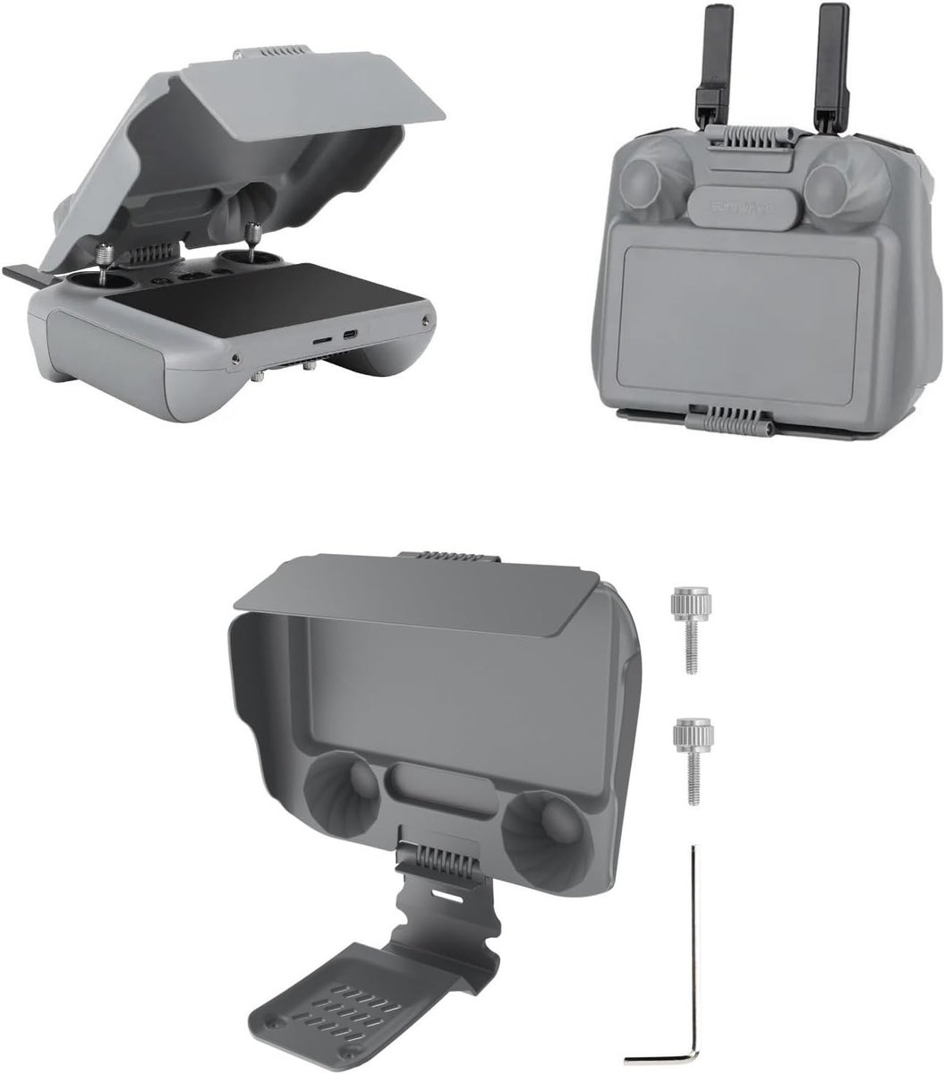 Afstandsbediening Zonneklep - Monitor Schermkap - Drone Vliegen - 2-in-1 Ontwerp - 17 x 13.5 cm - Grijs
