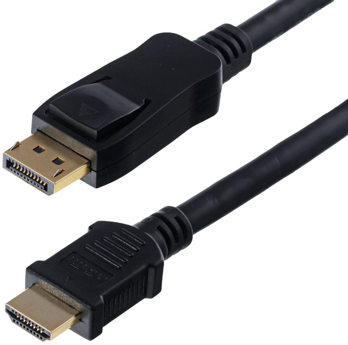 Helos Anschlusskabel, DisplayPort Stecker/HDMI Stecker, 4K, BASIC,10,0m, schwarz