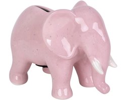 Roze spaarpot olifant keramiek - Helio Ferretti